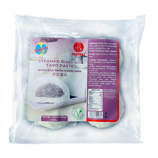  Bánh Bao Nhân Khoai Môn - Steamed Buns with Taro Paste 