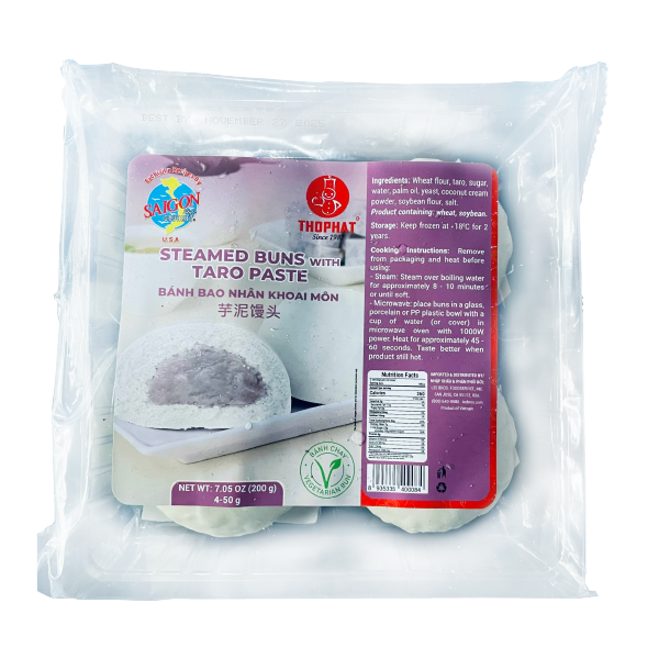  Bánh Bao Nhân Khoai Môn - Steamed Buns with Taro Paste 