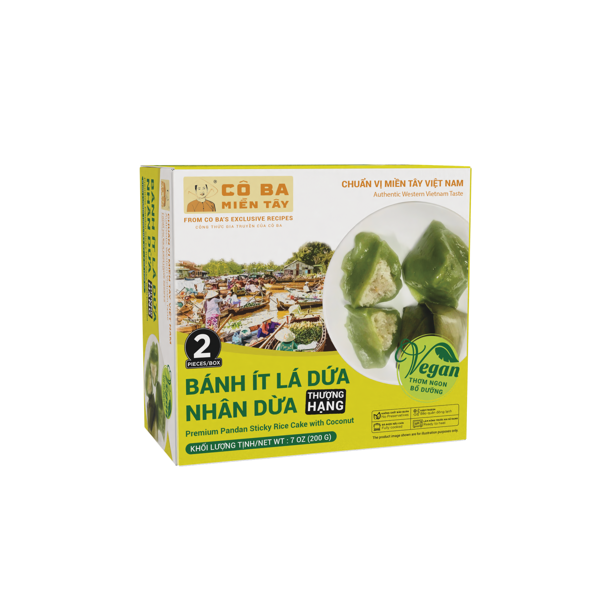  Bánh Ít Lá Dứa - Premium Pandan Sticky Rice Cake with Coconut 