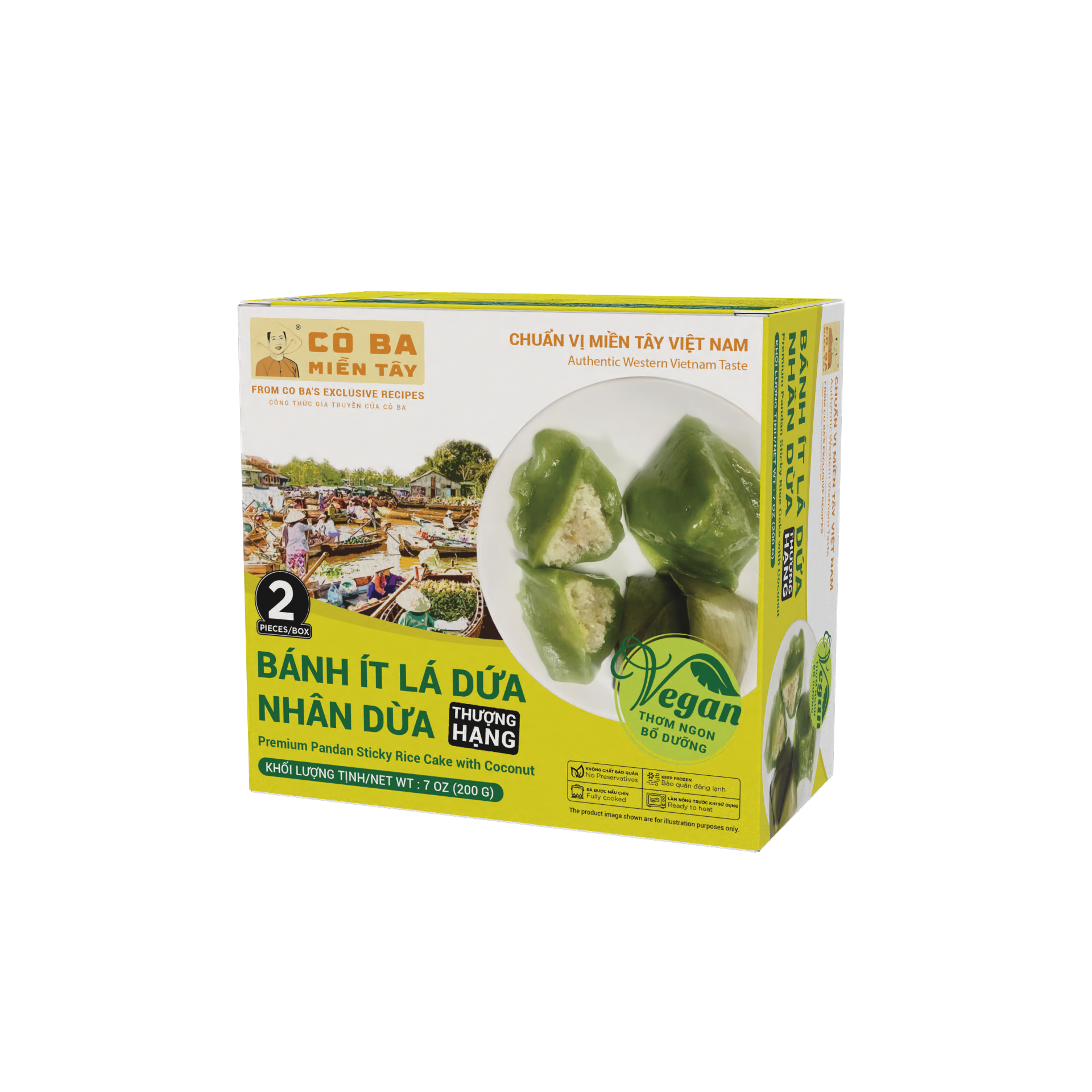  Bánh Ít Lá Dứa - Premium Pandan Sticky Rice Cake with Coconut 