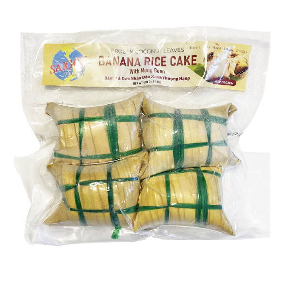  Bánh Lá Dừa Nhân Đậu Xanh Thượng Hạng - Frozen Coconut Leaves Banana Rice Cake with Mung Bean 