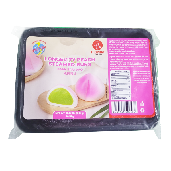  Bánh Trái Đào - Longevity Peach Steamed Buns 