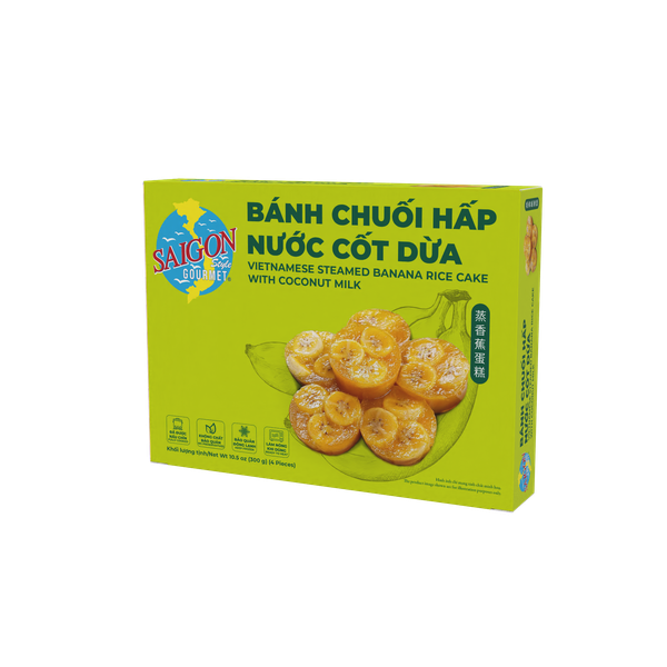  Bánh Chuối Hấp Nước Cốt Dừa - Steamed Banana Rice Cake with Coconut Milk 