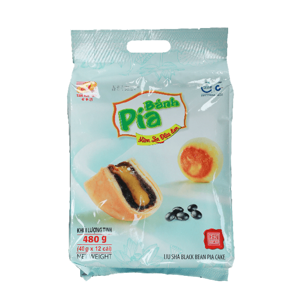 Bánh Pía Kim Sa Đậu Đen Tân Huê Viên - Black Bean Liu Sha Pia Cake 