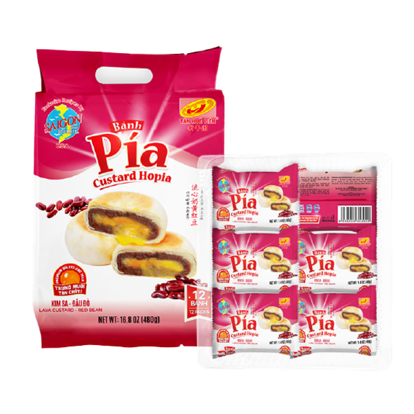  Bánh Pía Kim Sa Đậu Đỏ Tân Huê Viên - Red Bean Liu Sha Pia Cake 