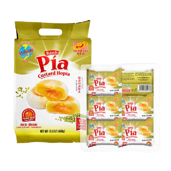  Bánh Pía Kim Sa Đậu Xanh Tân Huê Viên - Mung Bean Liu Sha Pia Cake 