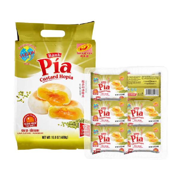  Bánh Pía Kim Sa Đậu Xanh Tân Huê Viên - Mung Bean Liu Sha Pia Cake 