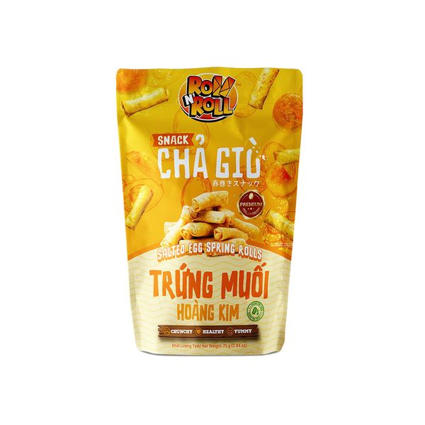  SNACK CHẢ GIÒ TRỨNG MUỐI HOÀNG KIM 75GRAM 