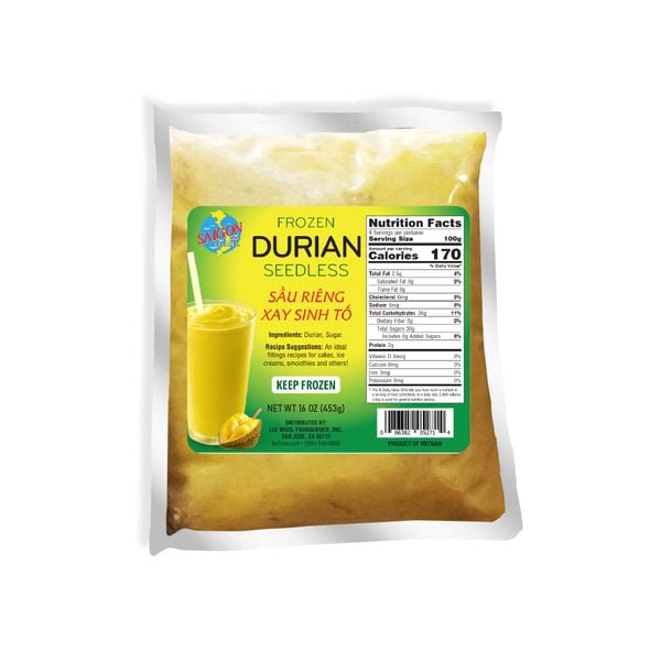  SẦU RIÊNG XAY SINH TỐ ĐÔNG LẠNH CHUẨN XUẤT KHẨU MỸ 