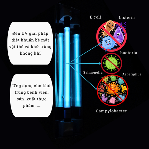 Bóng Đèn Cực Tím Diệt Khuẩn UV Thủy Tinh (có size đã kèm máng)
