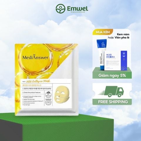 Mặt Nạ Thạch Vàng Dưỡng Da MediAnswer, Mặt Nạ Dưỡng Da Collagen Hàn Quốc Hộp 5 Miếng