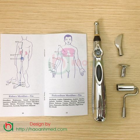 (Tbyt Hào Anh)Bút trâm cứu trị liệu Xung Diện 4 đầu dò Pen W-912