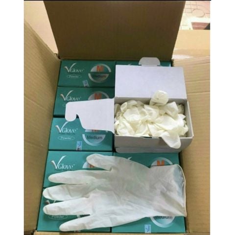 Găng tay y tế có bột Vglove Khải Hoàn (Lẻ 1 hộp)