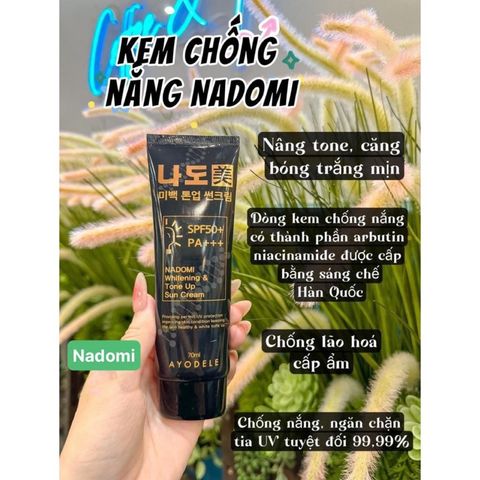 Kem Chống Nắng Vật Lý Nâng Tông Nadomi Hàn Quốc 70ml ( SPS 50+, PA +++)
