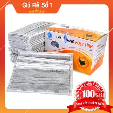 khẩu trang y tế kháng khuẩn 4 lớp lọc (Hộp 50 Cái)