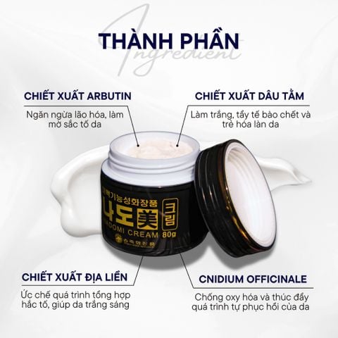 Kem Dưỡng Trắng Da Mờ Thâm Nám Thảo Dược Đông Y Nadomi Hàn Quốc, Kem Dưỡng Nám Hàn Quốc Dung Tích 80g