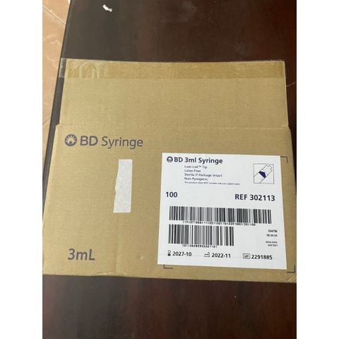 Bơm xoắn 3ml BD,Hàng nhập khẩu hộp 100 cái