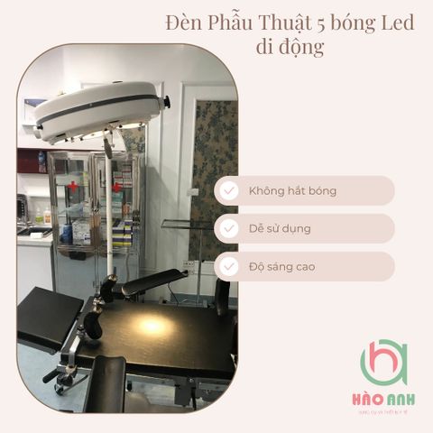 Đèn Led Phẫu Thuật Tiểu Phẫu chuyên dụng 5 Bóng Led Keling