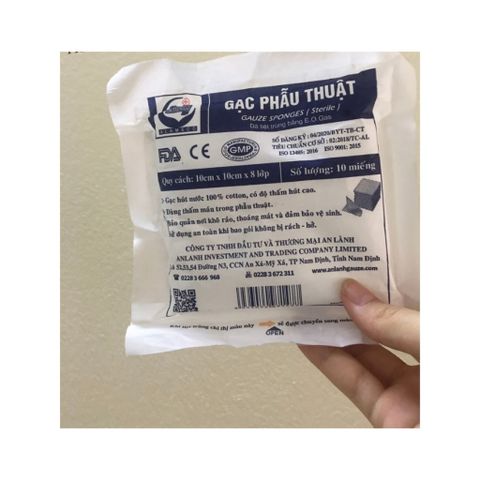 túi 50 gói gạc phẫu thuật tiệt trùng an lành 5 x 5 x8 lớp1 gói 10 miếng