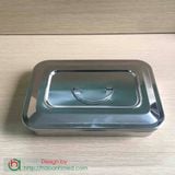 Hộp hấp dụng cụ y tế Inox hình chữ nhật - Có lỗ, có quai sách tiện lợi (Hộp Sản Có Lỗ)