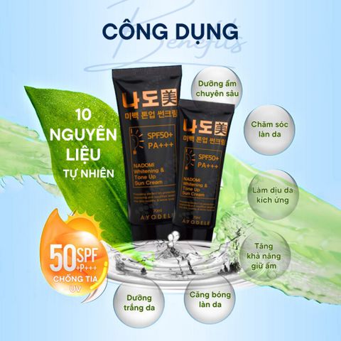 Kem Chống Nắng Nadomi, Kem Chống Nắng Hàn Quốc Dành Cho Da Mặt Dung Tích 70ml