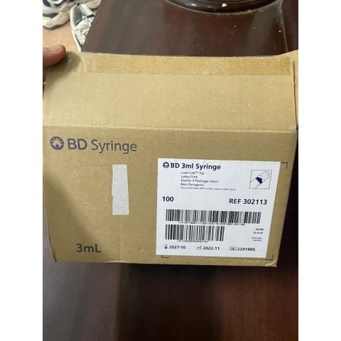 Bơm xoắn 3ml BD,Hàng nhập khẩu hộp 100 cái