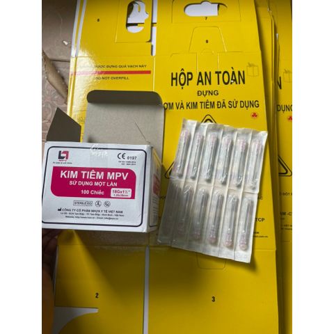 Hộp 100 cái Kim tiêm 18G 23G kim lấy thuốc pha thuốc tiêm chích lấy máu MPV