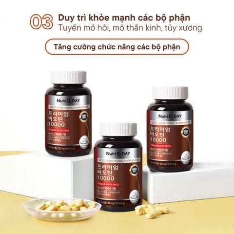 Viên Uống Biotin Mọc Tóc, Viên Uống Collagen Biotin Giúp Tóc Chắc Khoẻ Hộp 90 Viên