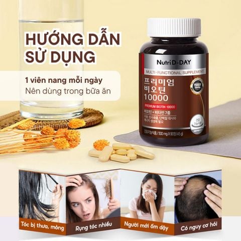 Viên Uống Biotin Mọc Tóc, Viên Uống Collagen Biotin Giúp Tóc Chắc Khoẻ Hộp 90 Viên