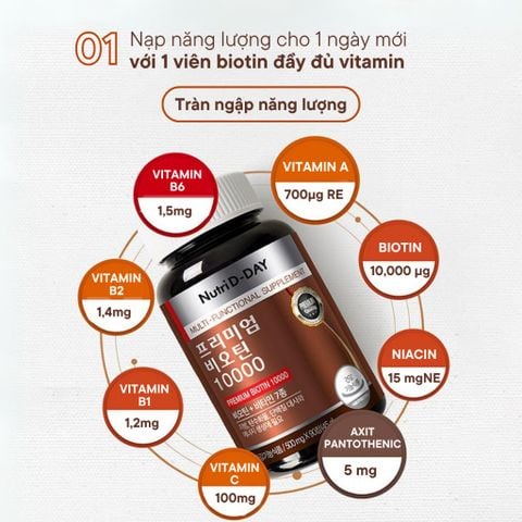 Viên Uống Biotin Mọc Tóc, Viên Uống Collagen Biotin Giúp Tóc Chắc Khoẻ Hộp 90 Viên