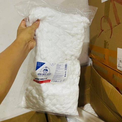 Bông gòn dạng viên, bông gòn bạch tuyết dạng viên nhỏ túi 500g