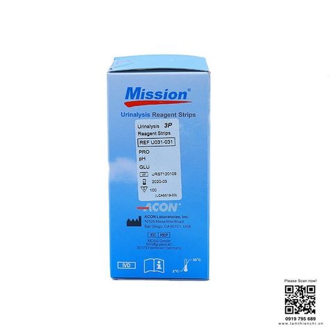 (Tbyt Hào Anh)[Hộp 100 test] Que Thử Nước Tiểu ACON Mission 10 Thông Số - Giá rẻ
