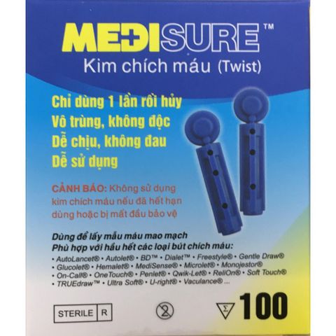 [Giá Siêu Rẻ] Kim lấy máu, chích máu tiệt trùng MediSure (100 kim) - Hàng tiểu chuẩn chính hãng mới nhất 2020