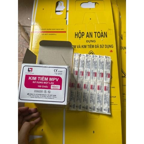 Hộp 100 cái Kim tiêm 18G 23G kim lấy thuốc pha thuốc tiêm chích lấy máu MPV