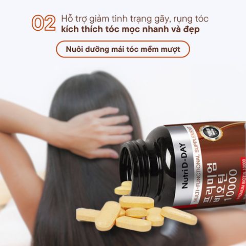 Viên Uống Biotin Mọc Tóc, Viên Uống Collagen Biotin Giúp Tóc Chắc Khoẻ Hộp 90 Viên