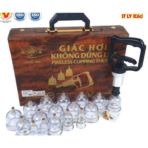 Bộ Giác Hơi Không Dùng Lửa Duy Thành Vali Nâu 17ly