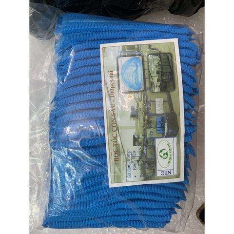 Nón Giấy Y Tế - Nón Con Sâu - Bao Trùm Đầu Con Sâu 100 cái ( màu xanh )