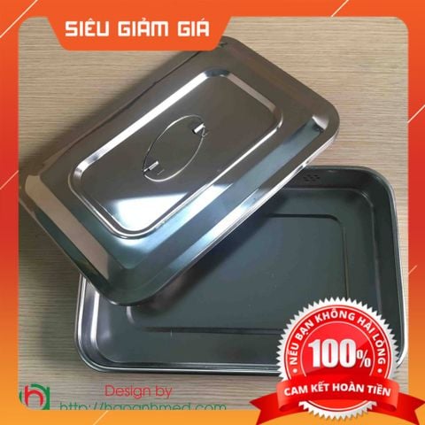 Hộp hấp dụng cụ y tế Inox hình chữ nhật - Có lỗ, có quai sách tiện lợi (Hộp Sản Có Lỗ)