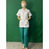 Áo Blouse Trắng- Áo Choàng Bác Sĩ Dáng Ngắn - Tay ngắn  Nữ Các Size S, M, L, XL,