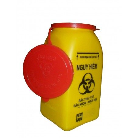Hộp y tế đựng vật sắc nhọn 1,5 lít bằng nhựa