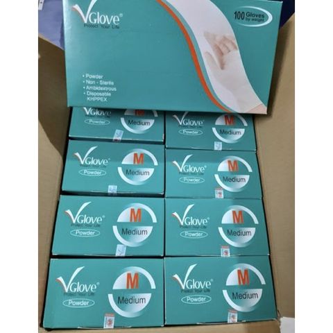 Găng tay y tế có bột Vglove Khải Hoàn (Lẻ 1 hộp)