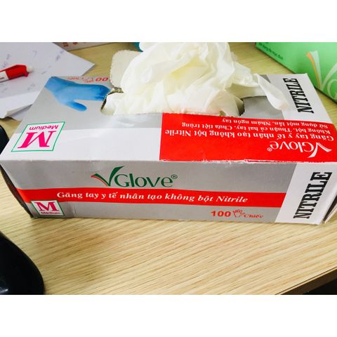 10 đôi Gang Tay Y Tế nhân tạo không bột Nitrile [ Vglove ]