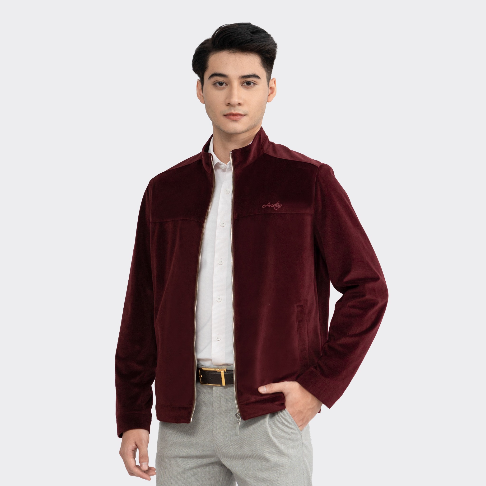 Áo khoác nhung hai lớp Nam Aristino AJK029W2