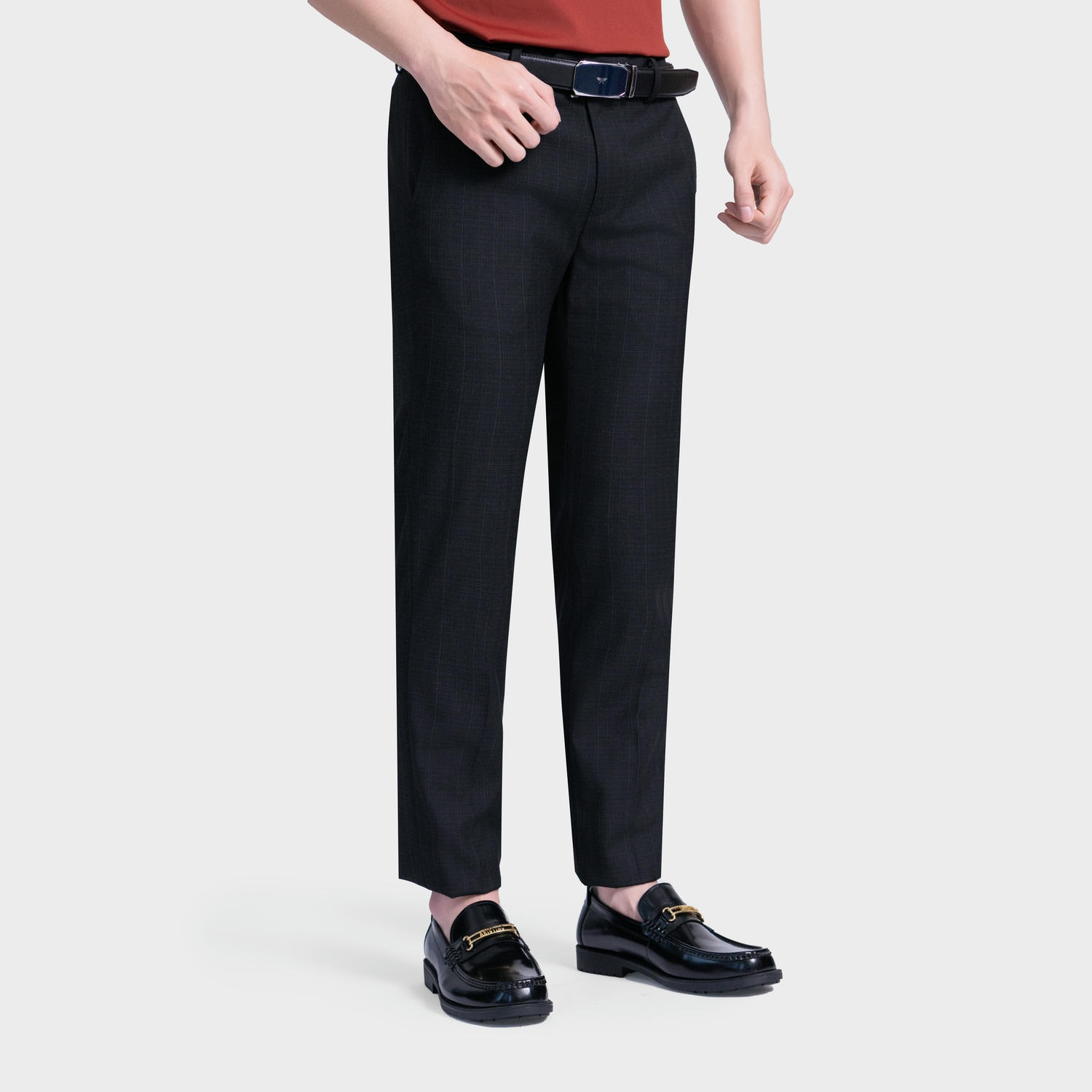 Quần Âu Đen Kẻ Nam Aristino Regular Fit ATR0280S2