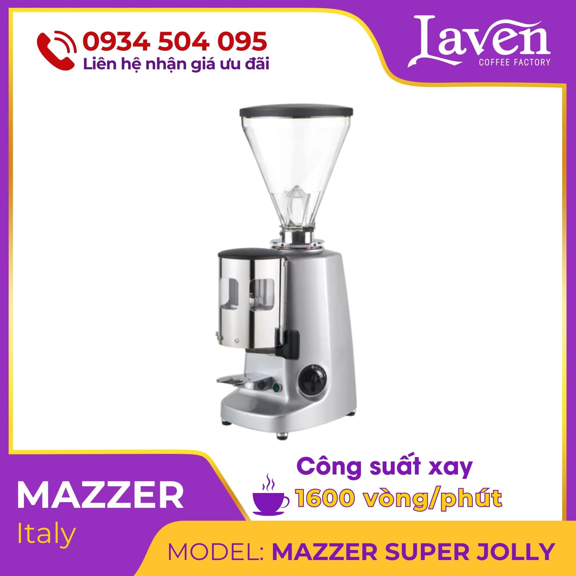  Máy xay cà phê Mazzer Super Jolly - Bảo hành 12 tháng 