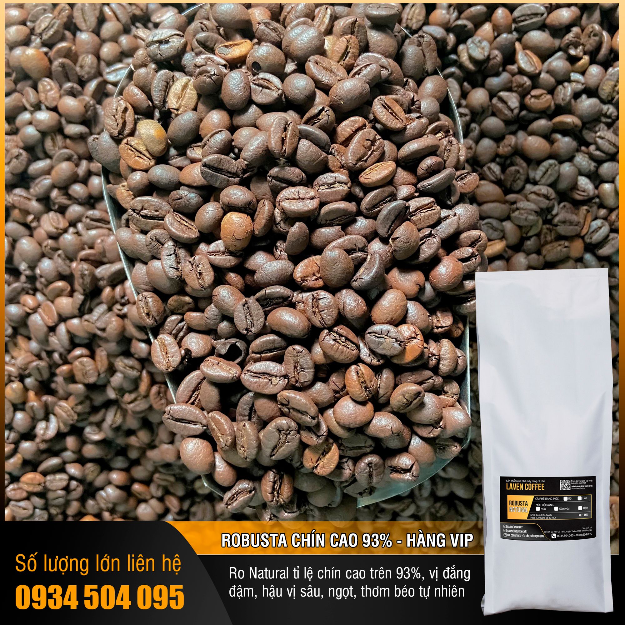  Robusta HONEY trên 93% | RO-HONEY-VIP2 | Dùng thử 500g 