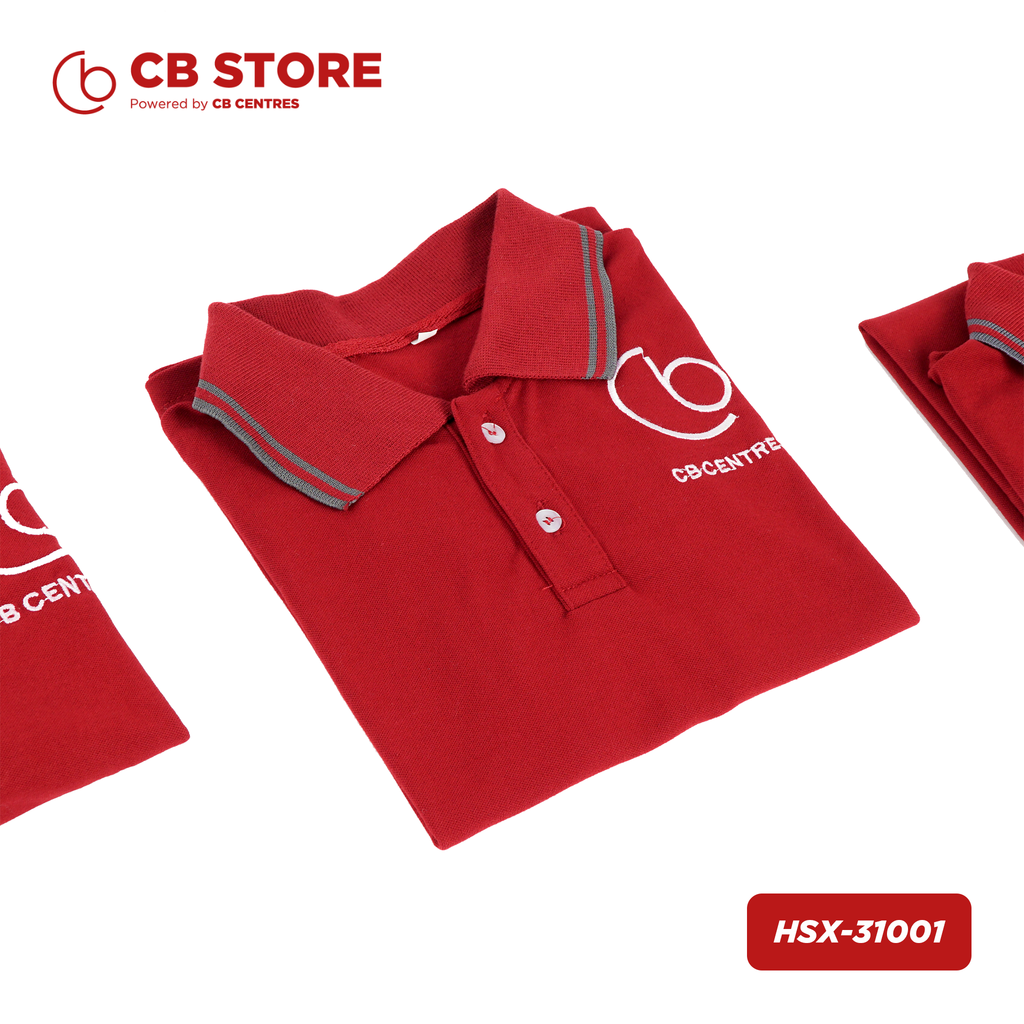 Áo thun học sinh CB CENTRES Đỏ Đô thoáng mát
