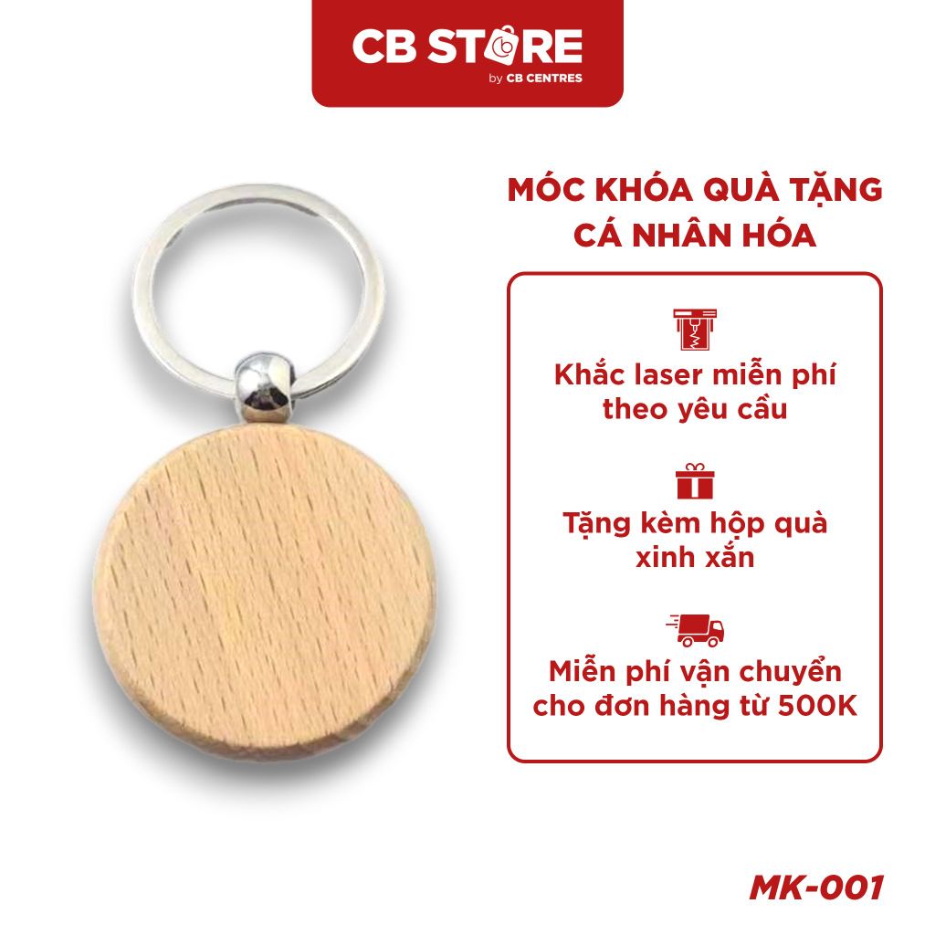 Móc khóa gỗ hình tròn