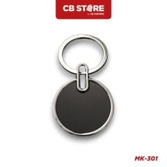 Móc khóa kim loại hình tròn - Mặt gương đen