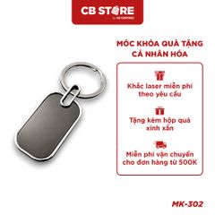 Móc khóa kim loại hình chữ nhật - Mặt gương đen